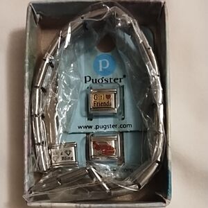Pugster Silver Charm Bracelet